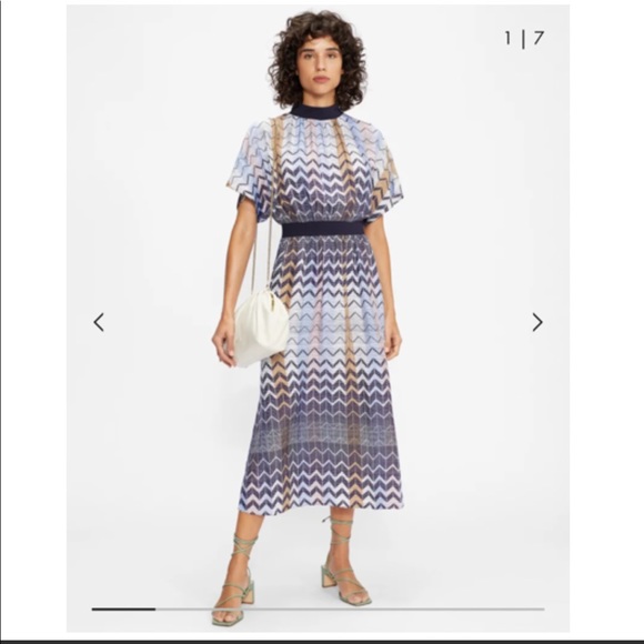 NWT TED BAKER Samii Geo Printed Rib Detail Midi Dress - Picture 2 of 16